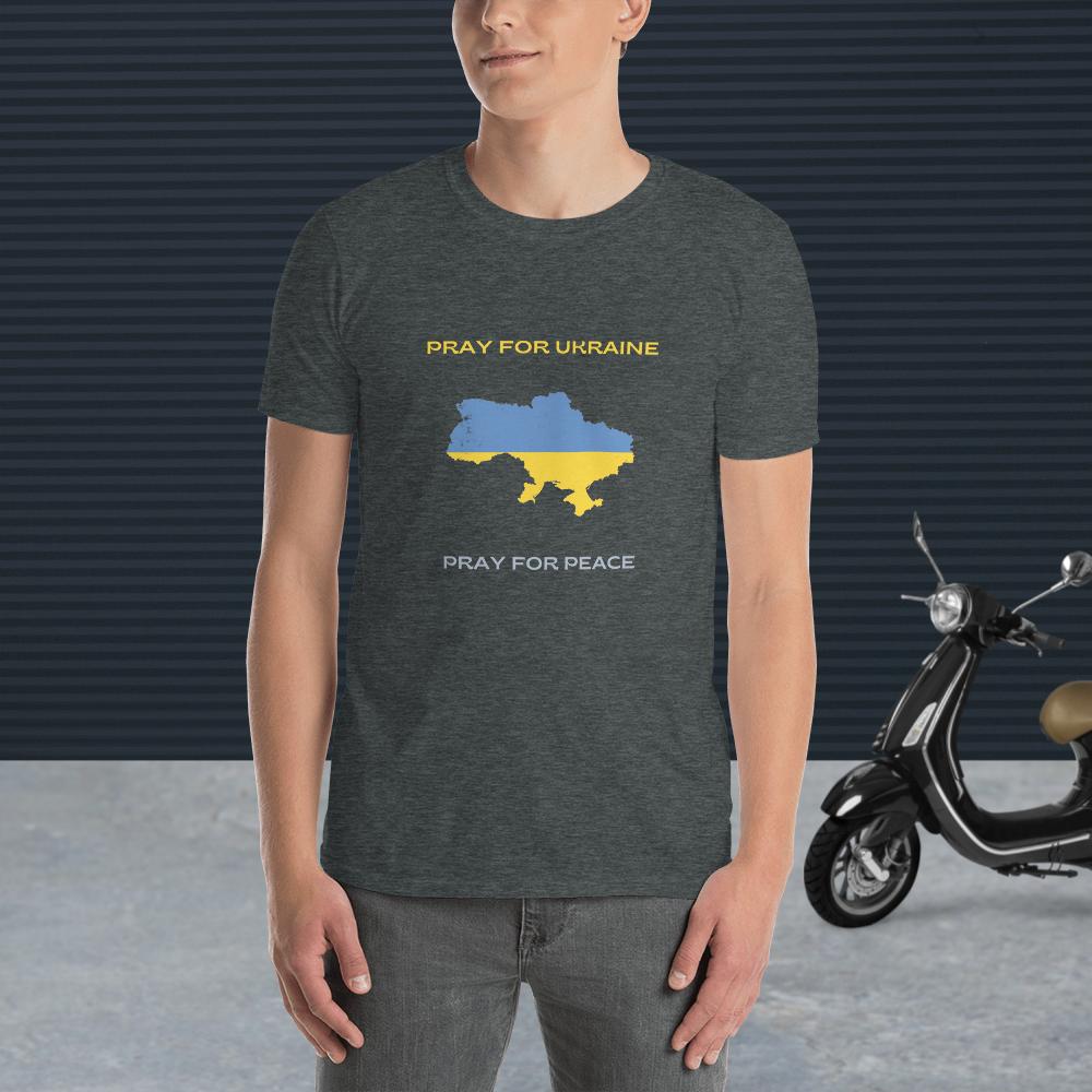 Pray for Ukraine Dark Short-Sleeve Unisex T-Shirt