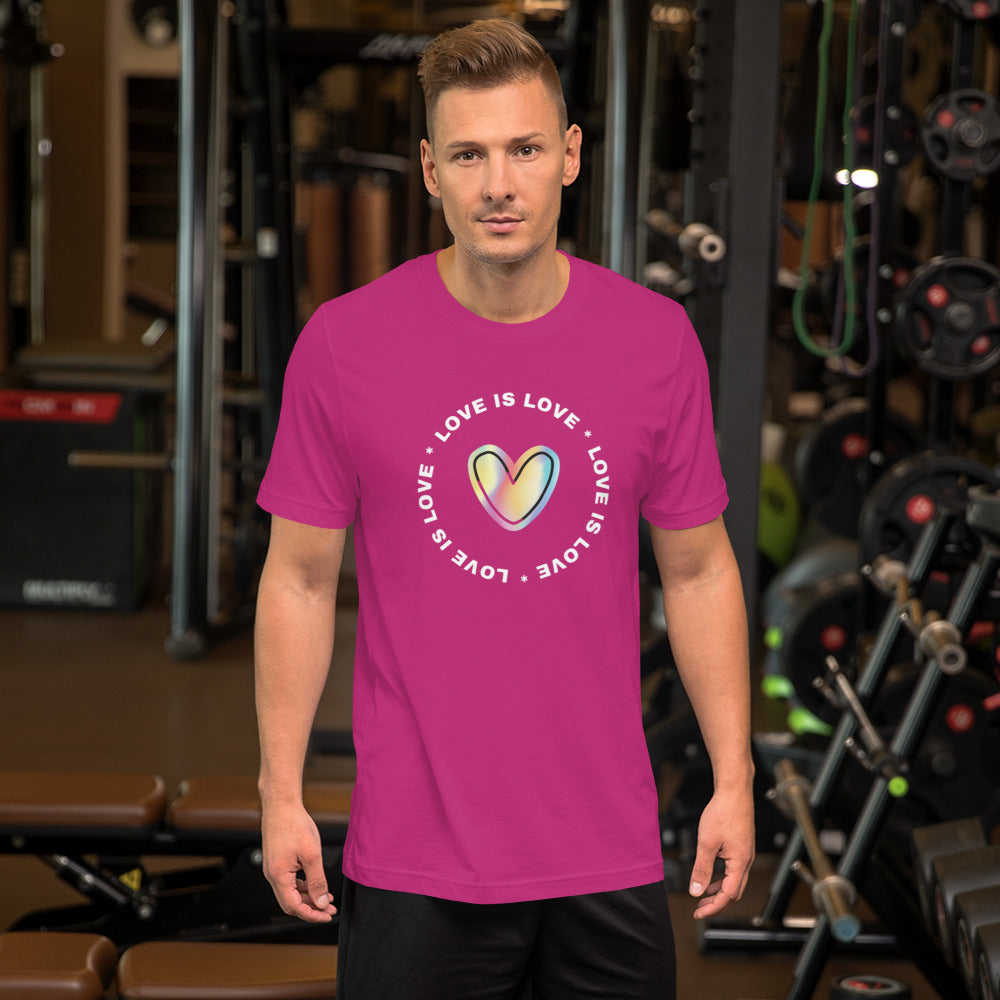 Short-Sleeve Unisex T-Shirt Love is Love Equality LGBTQ+