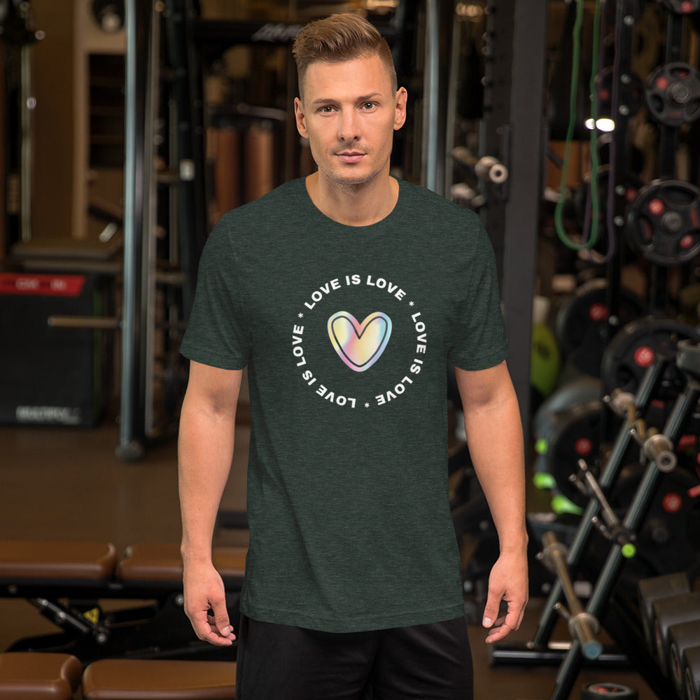 Short-Sleeve Unisex T-Shirt Love is Love Equality LGBTQ+