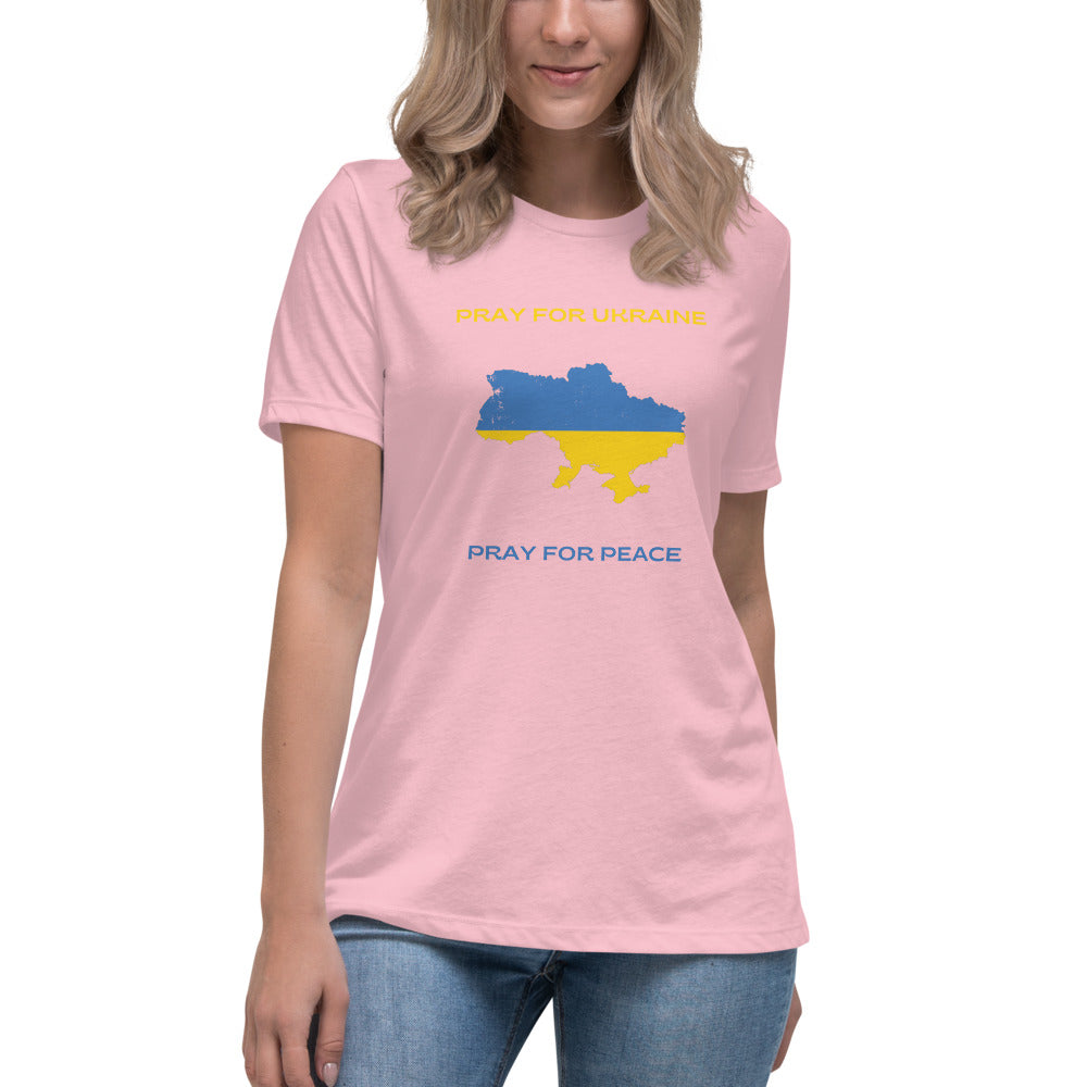 Women's Relaxed T-Shirt Pray for Ukraine Pray for Peace